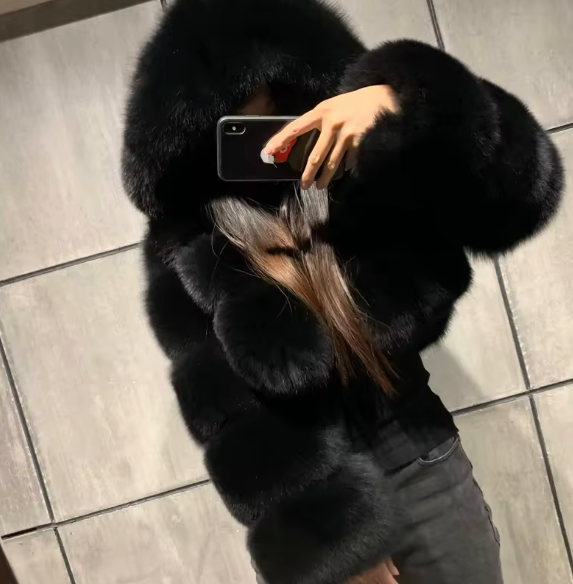 Faux fur jacket